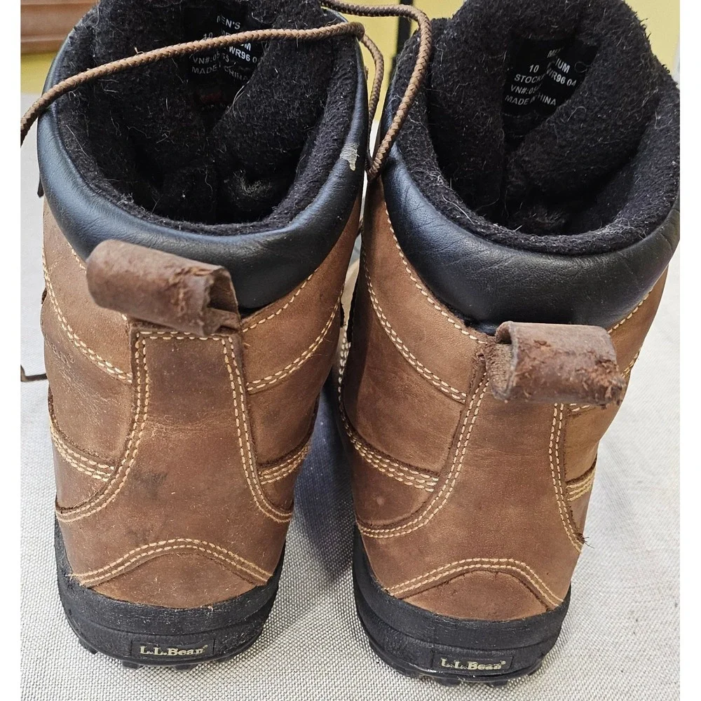 LL Bean Storm Chaser Boots Mens 10 Brown Waterproof Leather Duck Winter 0WR96 04